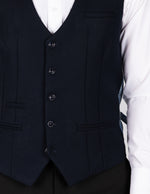 Kelvin - Navy Single Breasted Waistcoat