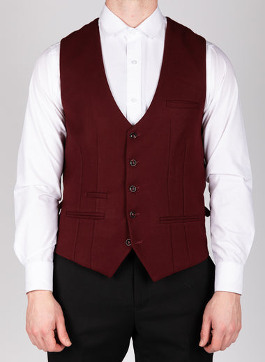 Kelvin - Wine Single Breasted Waistcoat