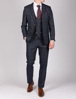 Jenson - Marine Navy Check Blazer