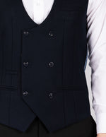 Kelvin - Navy Double Breasted Waistcoat