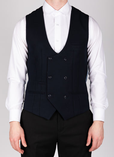 Kelvin - Navy Double Breasted Waistcoat