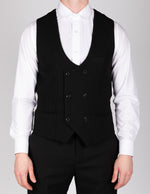 Kelvin - Black Double Breasted Waistcoat