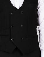 Kelvin - Black Double Breasted Waistcoat