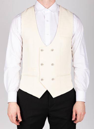 Kelvin - Cream Double Breasted Waistcoat