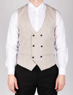 Kelvin - Stone Double Breasted Waistcoat