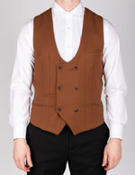 Kelvin - Tan Double Breasted Waistcoat