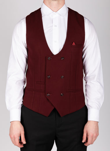 Kelvin - Wine Double Breasted Waistcoat