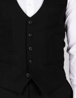 Kelvin - Black Single Breasted Waistcoat