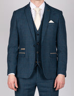 Dion - Blue Tweed Check Blazer