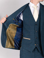 Dion - Blue Tweed Check Blazer