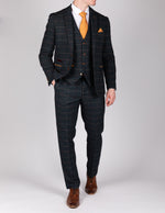 Eton - Navy Blue Tweed Check Blazer