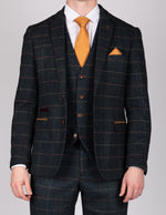 Eton - Navy Blue Tweed Check Blazer