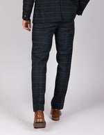 Eton - Navy Blue Tweed Check Trousers