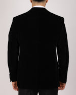 Black Milano Couture Velvet Peak-Lapel Blazer