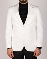 White Milano Couture Peak-Lapel Blazer