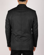 Black Milano Couture Pinstripe Double Breasted Blazer