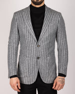 Grey Milano Couture Pinstripe Wool Blazer