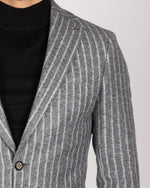 Grey Milano Couture Pinstripe Wool Blazer