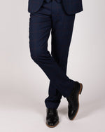 Edinson - Navy Wine Check Trousers