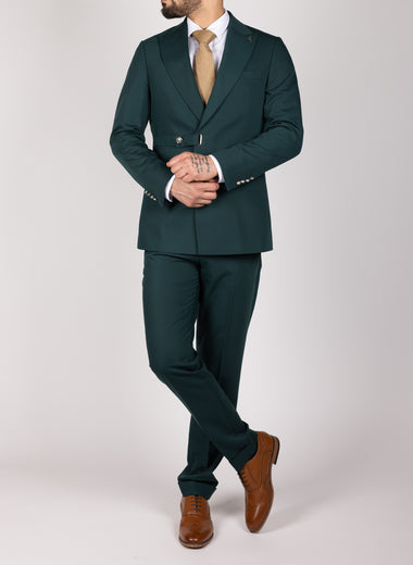 Green Milano Couture Single-Breasted Buckle Suit