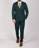 Green Milano Couture Single-Breasted Buckle Suit