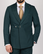 Green Milano Couture Single-Breasted Buckle Suit