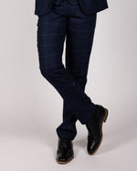 Edinson - Navy Sky Check Trousers