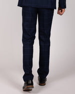 Edinson - Navy Sky Check Trousers