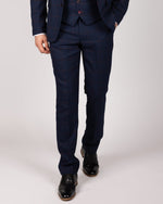 Edinson - Navy Wine Check Trousers