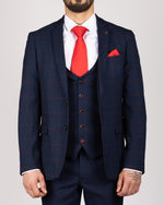 Edinson - Navy Wine Check Blazer