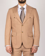 Beige Milano Couture Causal Two Piece Suit