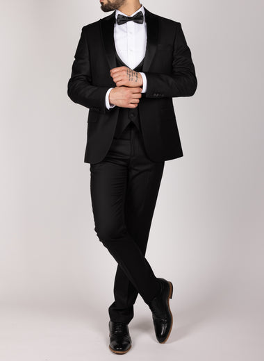 Black Peak Lapel Tuxedo Suit