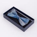 Marc Darcy Paisley - Sky Blue Bow Tie & Pocket Square Set