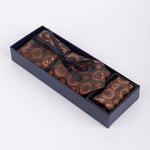 Marc Darcy Bubbles - Orange Brown Tie & Pocket Square Set