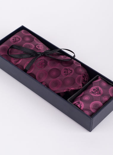 Marc Darcy Bubbles - Berry Tie & Pocket Square Set