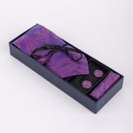 Marc Darcy Paisley - Purple Tie & Pocket Square Set