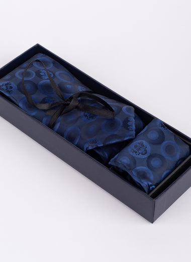 Marc Darcy Bubbles - Navy Tie & Pocket Square Set