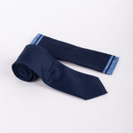 Milano Couture Navy Textured Tie & Pocket Square Set