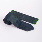 Milano Couture Navy/Green Houndstooth Tie & Pocket Square Set