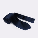 Milano Couture Navy Plain Tie & Pocket Square Set