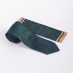 Milano Couture Olive/Gold Houndstooth Tie & Pocket Square Set