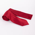 Milano Couture Red Diagonal Striped Tie & Pocket Square Set