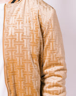 Camel Patterned Velour Bomber