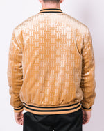 Camel Patterned Velour Bomber