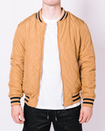 Camel Patterned Velour Bomber