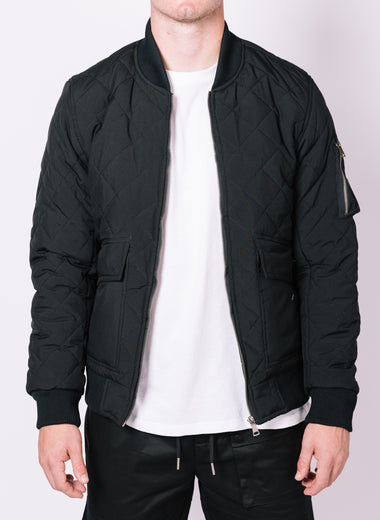 Black Quilted Pocket Detail Jacket