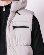 Grey Contrast Pocket Detail Hooded Gilet