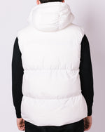 White Contrast Pocket Detail Hooded Gilet