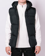 Black Pocket Detail Hooded Gilet