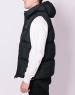 Black Pocket Detail Hooded Gilet